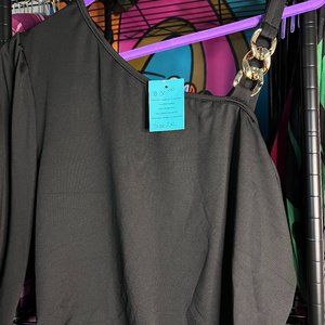 One Shoulder Blouse with Chain Detail